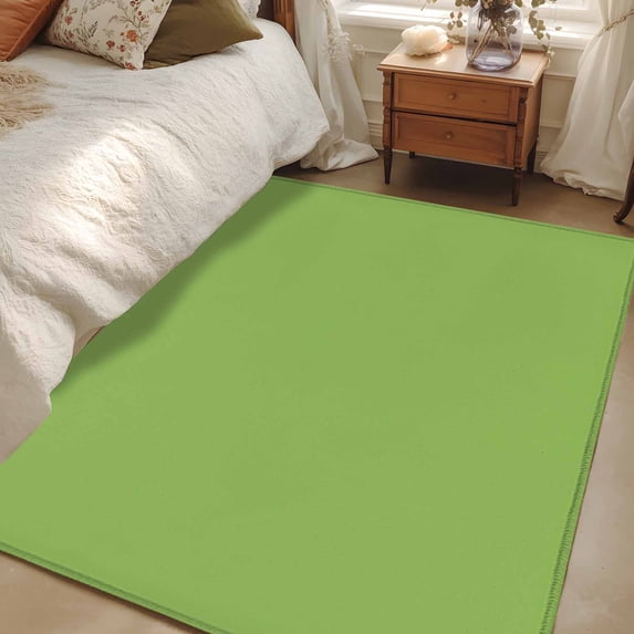 Fruit Green Area Rugs 2.7x5 for Living Room, Farmhouse Solid Green Color Modern Art Non Slip Washable Rug Runner, Low Pile Indoor Floor Carpet Mat Bathroom Rugs for Bedroom, Kids Room
