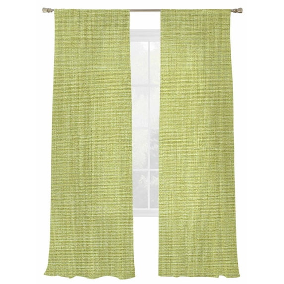 Fruit Green Linen Sheer Curtains 96 inches Long, Farmhouse Pure Color Country Vintage Light Filtering Sheer Window Curtains Rod Pocket Voile Drapes for Bedroom Living Room, 2 Panels 52"W x 96"L