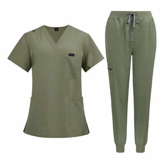 Fruit Green Medical Scrubs Uniforms Set Doctor Short Sleeve Surgical Uniforms Unisex Shirt & Pant Surgical Uniforms Set
