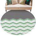 thumbnail image 1 of Fruit Green Ripple Round Area&nbsp;Rug 6ft Striped Simple Non-Slip&nbsp;Washable Circle Rugs Soft Felt Indoor Floor Mat for Bedroom Kitchen Living Room Bathroom, 1 of 9