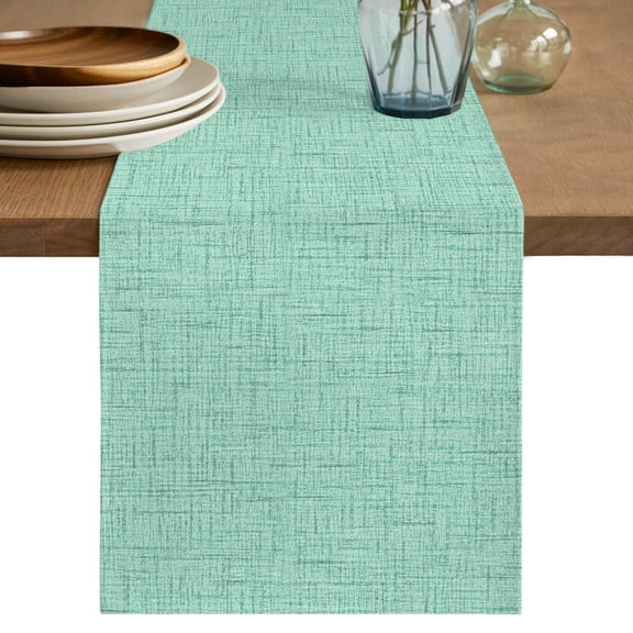 Fruit Green Table Runner 36 Inches, Short Dining Table Runners Dresser Scarves, Rustic Farmhouse Solid Color Kitchen Coffee Tablerunner for Tabletop Party Birthday Holiday Wedding Baby Shower 13"x36"