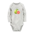 thumbnail image 1 of Fruit Guava Image Print Cute Rompers, Newborn Baby Unisex Bodysuits, Infant Jumpsuits, Toddler 0-12 Months Kids Long Sleeves Oufits (Gray, 6-12 Months), 1 of 4