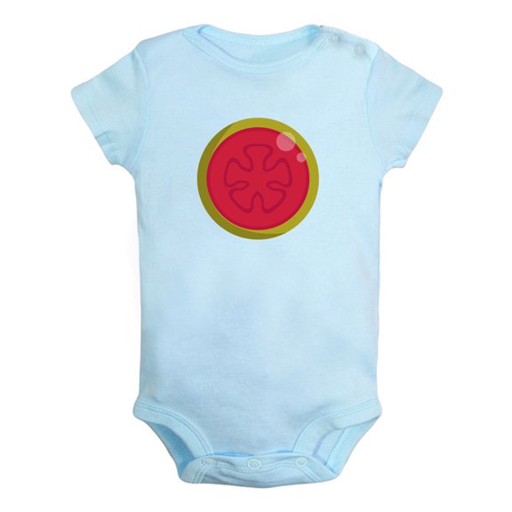 Fruit Guava Image Print Rompers For Babies, Newborn Baby Unisex Bodysuits, Infant Jumpsuits, Toddler 0-24 Months Kids One-Piece Oufits (Blue, 0-6 Months)