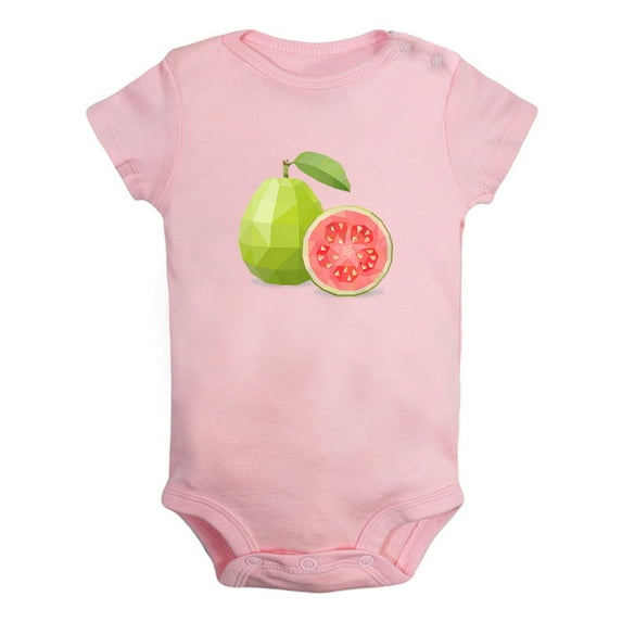 Fruit Guava Image Print Rompers For Babies, Newborn Baby Unisex Bodysuits, Infant Jumpsuits, Toddler 0-24 Months Kids One-Piece Oufits (Pink, 18-24 Months)