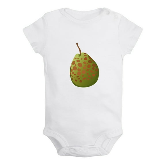 Fruit Guava Image Print Rompers For Babies, Newborn Baby Unisex Bodysuits, Infant Jumpsuits, Toddler 0-24 Months Kids One-Piece Oufits (White, 6-12 Months)