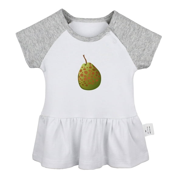 Fruit Guava Pattern Dresses For Baby, Newborn Babies Skirts, Infant Princess Dress, 0-24M Kids Graphic Clothes (Gray Raglan Dresses, 12-18 Months)