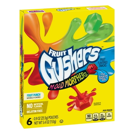 Fruit Gushers Mood Morphers Fruit Flavored Snacks Pouches, 0.9 Oz. 6 Count