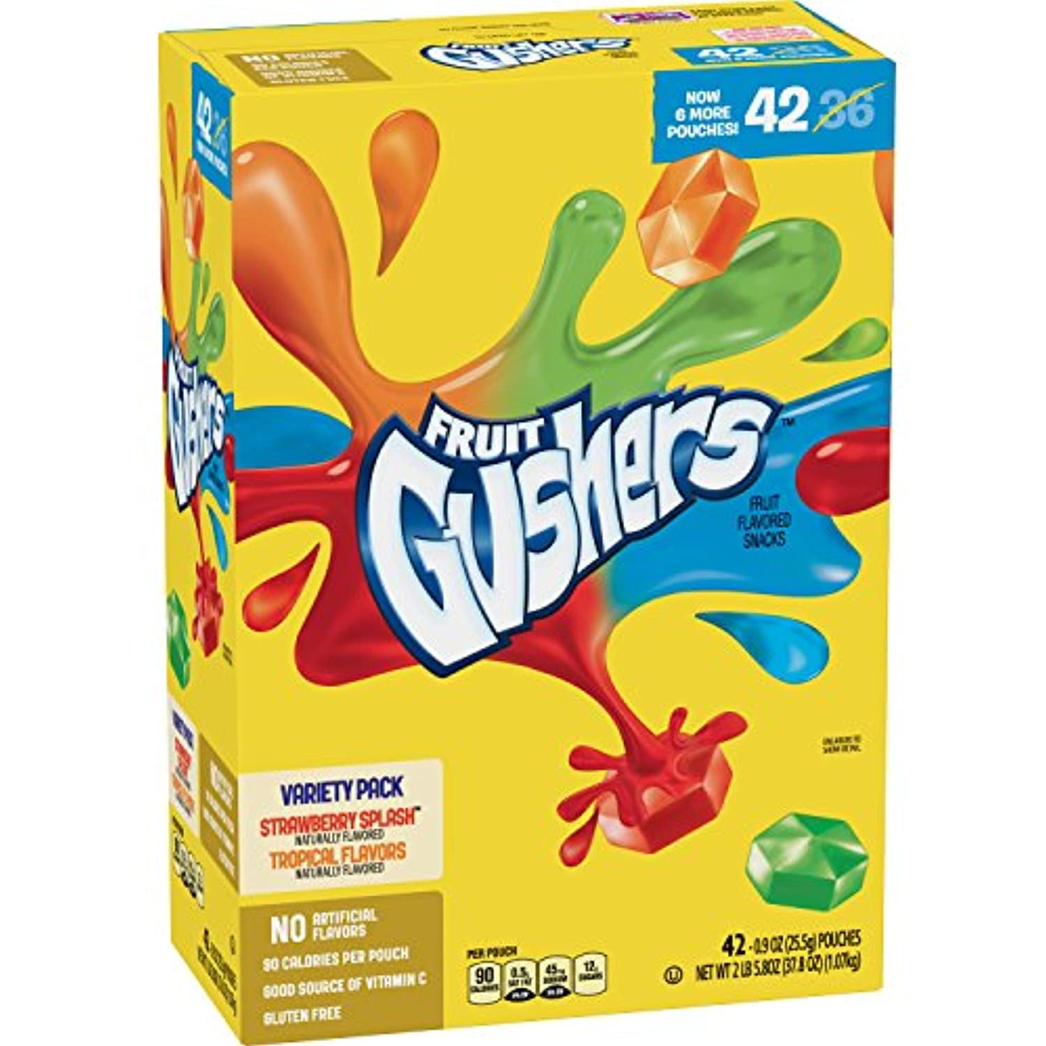 Betty Crocker Fruit Gushers, RE32&nbsp;Strawberry Splash and Tropical, 0.9 Ounce (Pack of 42)
