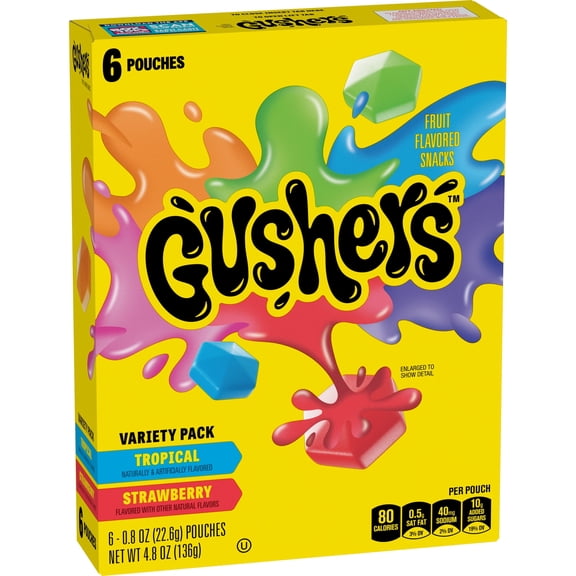 Fruit Gushers Variety Pack Fruit Flavored Snacks, 6 Count
