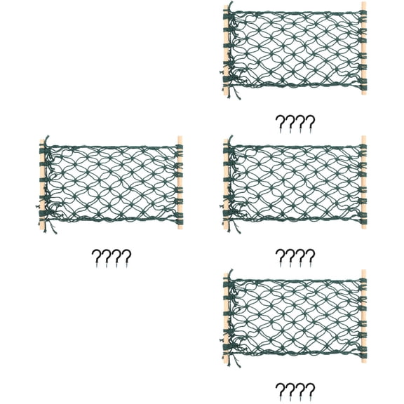 NUOLUX Cotton Rope Fruit Hammock Green Multi-Function Storage for Balloon 4Sets
