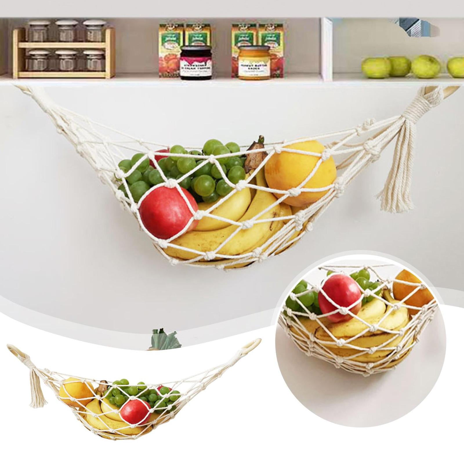 Macrame Fruit Hammock Under Cabinet - Hanging Basket for Kitchen Fruit  Holder US