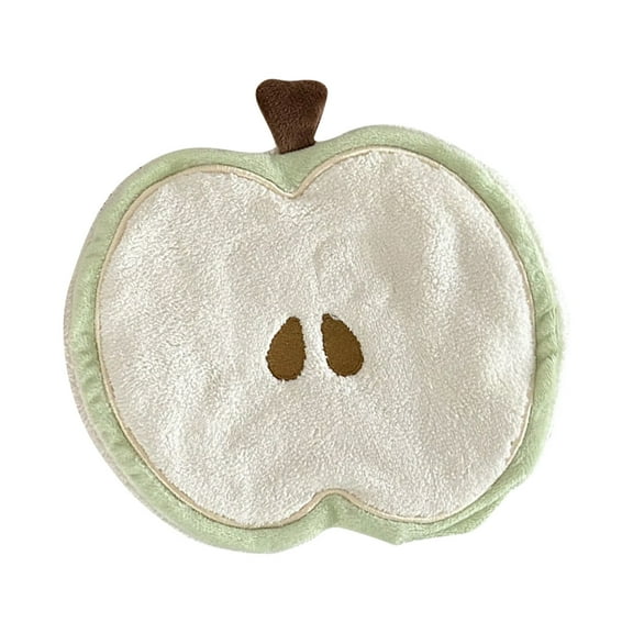 Fruit Hand Towel Apple Shape Absorbent Hanging Kitchen Towel 8.7x7 Inch Quick Dry for Bathroom Cute Decor(Green)