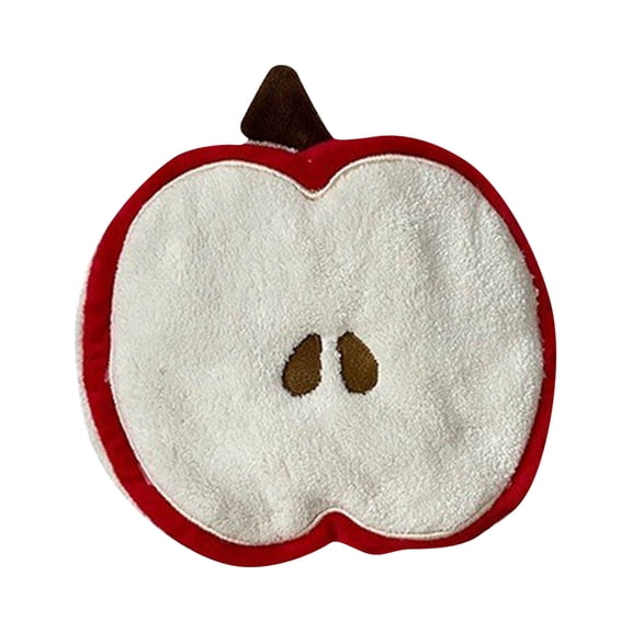 Fruit Hand Towel Apple Shape Absorbent Hanging Kitchen Towel 8.7x7 Inch Quick Dry for Bathroom Cute Decor(Red)