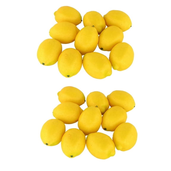 Fruit Home House Kitchen Decoration Artificial Lifelike Simulation Yellow Lemon 20Pcs Set