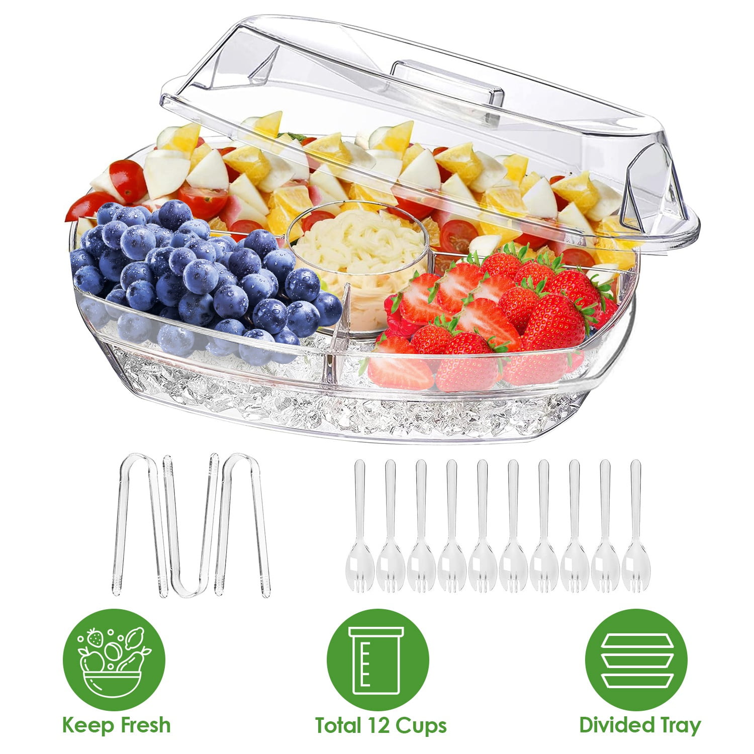 Cold Tray Fruit Ice Serving Tray Chilled Veggie Tray Shrimp Cocktail Serving Dish ...