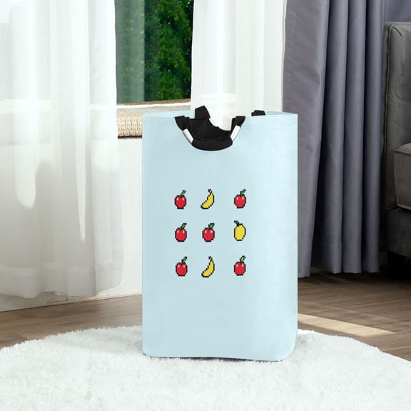 Fruit Icons Pattern Design Foldable Laundry Hamper 12.6x11x22.7in with Handles for Bathroom Bedroom Storage