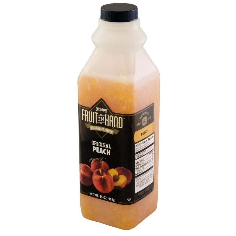 Fruit In Hand Peach Pourable Fruit Puree, 35 Ounce -- 6 per case