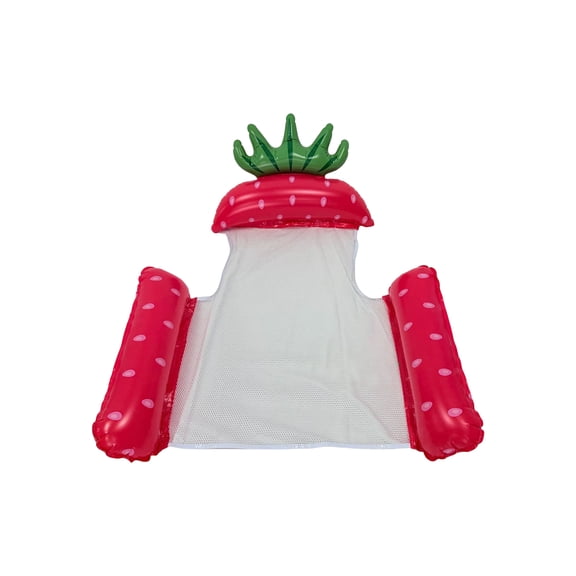 Fruit Inflatable Pool Hammock Float - Strawberry & Pineapple Summer Splash Water Lounger with Mesh Seat, Pool Hammock Chair for Adults, Floating Lounge Raft for Swimming Pool & Beach