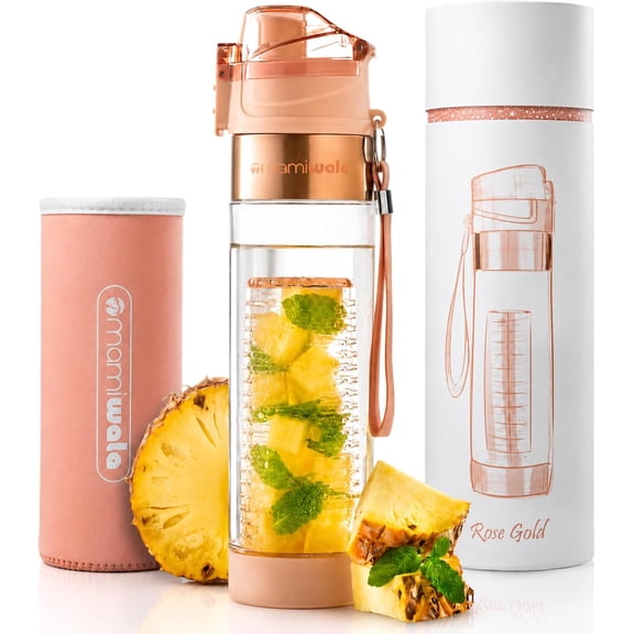 Fruit Infuser Water Bottle 24oz Tritan Clear Plastic Water Bottle | Shatterproof Flavored Infused FlipTop BPA Free Infusion Womens Bottle eBook