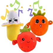 Fruit Interactive Musical Plush Toy, Skin Touch Activated Sound Sensory Toy, Soft & Adorable Fruit Design, Multiplayer Interaction Game