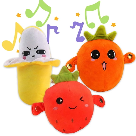 Fruit Interactive Musical Plush Toy, Skin Touch Activated Sound Sensory Toy, Soft & Adorable Fruit Design, Multiplayer Interaction Game