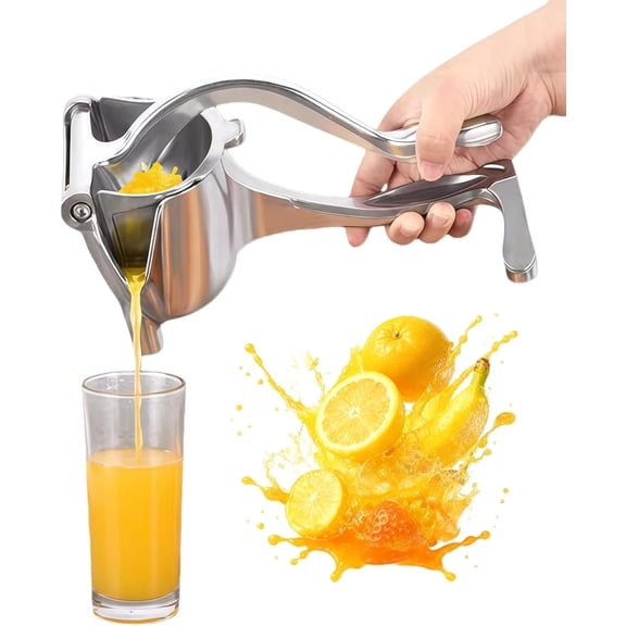 Fruit Juice Squeezer - Hand Juicer Squeezer - Aluminum Manual Press Juicer for Lemon, Orange, Lime, Grape, Pomegranate, Press and Drink Immediately