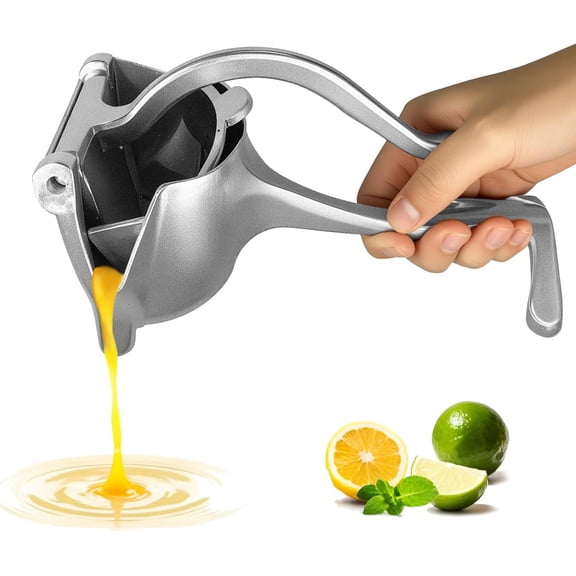Fruit Juice Squeezer, Heavy Duty Stainless Steel Manual Press Juicer with Detachable Design & Ergonomic Grip for Citrus, Pomegranates, Easy to Clean