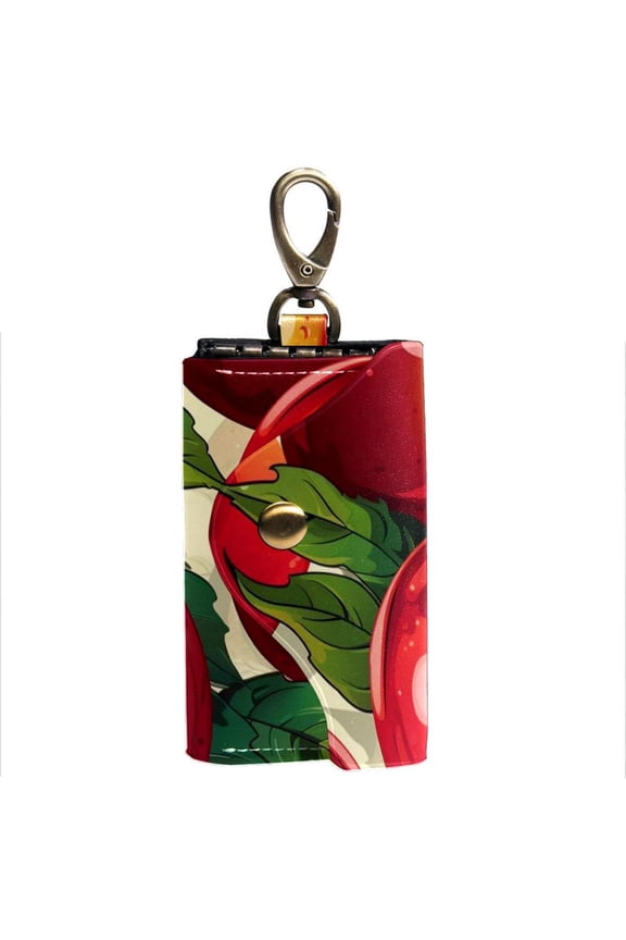 Fruit Key Holder, Car Key Case, and Key Pouch Wallet with 6 Hooks and Side Pockets, Unisex Printed Key Holder