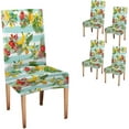 thumbnail image 1 of Fruit Kitchen Chair Covers Set of 4 Seamless Tropical Fruits Pattern Exotic with Pomegranate Banana Flowers and Leav Super Fit Stretch Removable Washable Short Dining Chair Protector Cover, 1 of 5