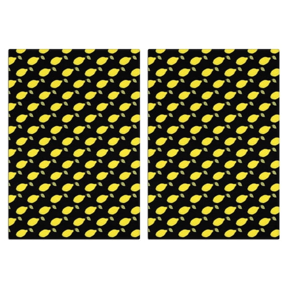 Fruit Kitchen Towels Set of 2, Lemon Print Dish Towels 18x26, Absorbent Soft Cotton Tea Towels for Summer Kitchen Decoration