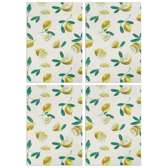 Fruit Kitchen Towels Set of 4 – Lemon Themed 18x26 Inch Dish Towels, Absorbent Soft Cotton Tea Towels for Kitchen and Home Decor