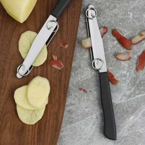 Fruit Knife,Vegetable Knife,Kitchen Slicing Knife,Adjustable Spring Knife,Food Grade Stainless Steel Knife,Vegetable Peeling Knife,Potato Cucumber Slicing Knife,Multi functional Kitchen Knife