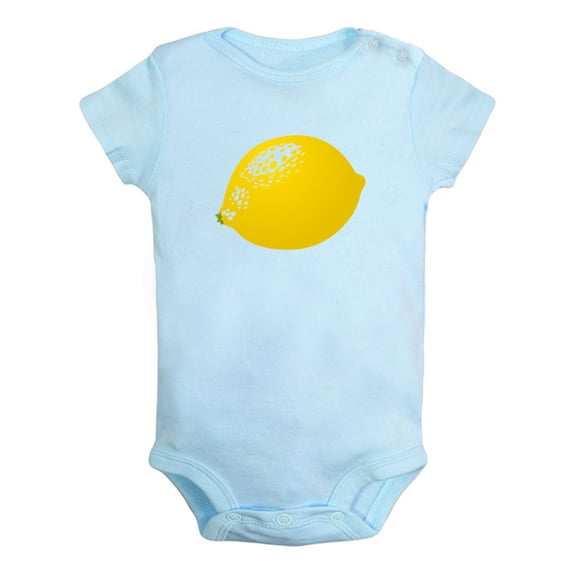 Fruit Lemon Image Print Rompers For Babies, Newborn Baby Unisex Bodysuits, Infant Jumpsuits, Toddler 0-24 Months Kids One-Piece Oufits (Blue, 12-18 Months)