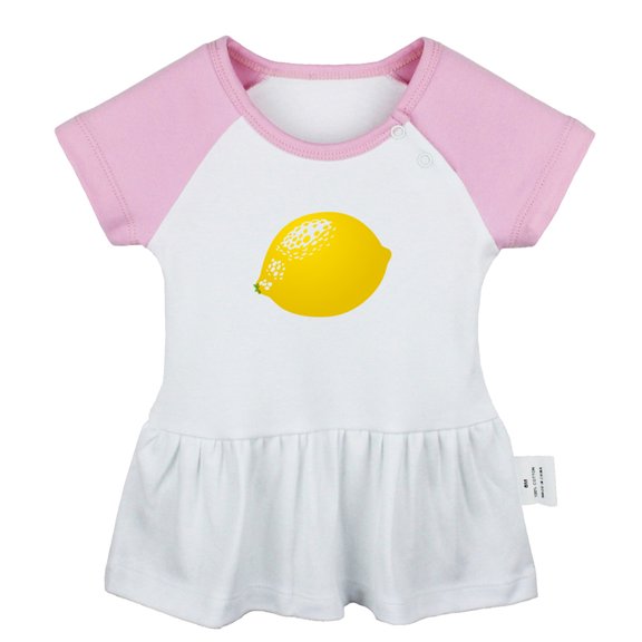 Fruit Lemon Pattern Dresses For Baby, Newborn Babies Skirts, Infant Princess Dress, 0-24M Kids Graphic Clothes (Pink Raglan Dresses, 0-6 Months)