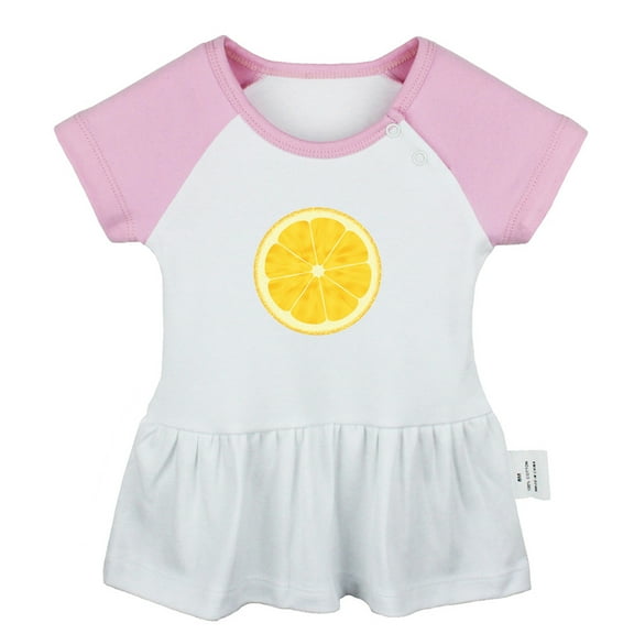 Fruit Lemon Pattern Dresses For Baby, Newborn Babies Skirts, Infant Princess Dress, 0-24M Kids Graphic Clothes (Pink Raglan Dresses, 18-24 Months)