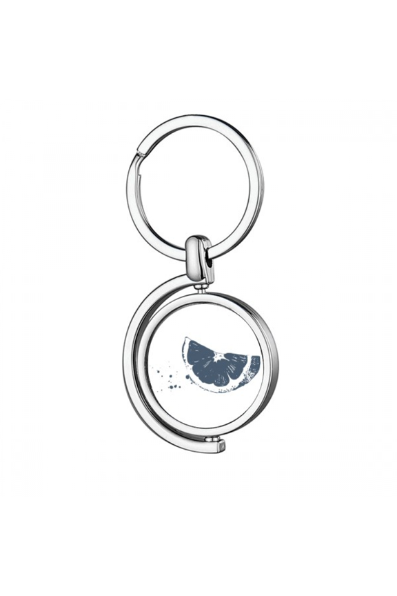 Fruit Lemon Watercolor Illustration Pattern Rotating Keychain Metal Keyring Holder