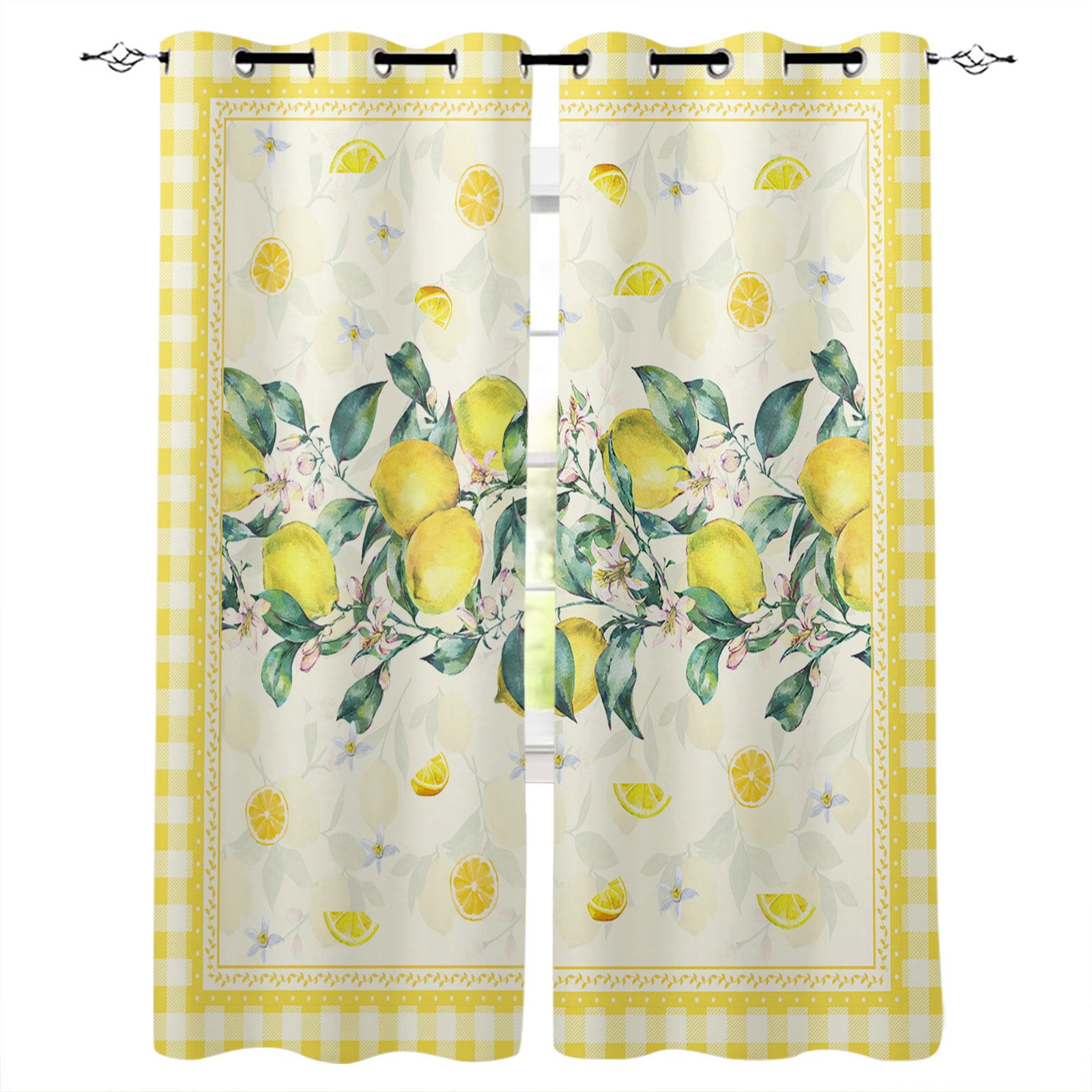 Fruit Lemon Yellow Window Curtains For Living Room Kitchen Bedroom Modern Window Treatments