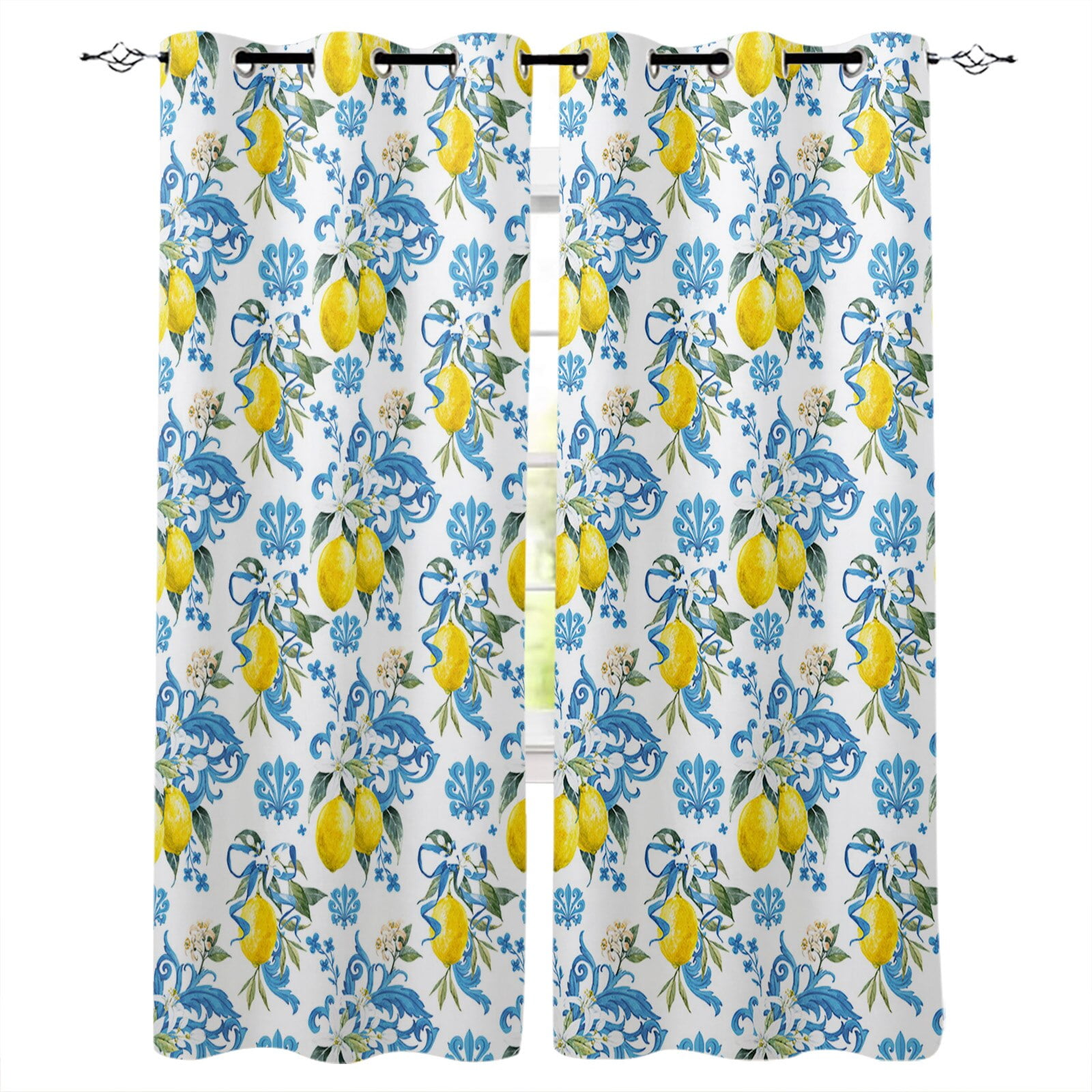 Fruit Lemon Yellow Window Curtains For Living Room Kitchen Bedroom Modern Window Treatments