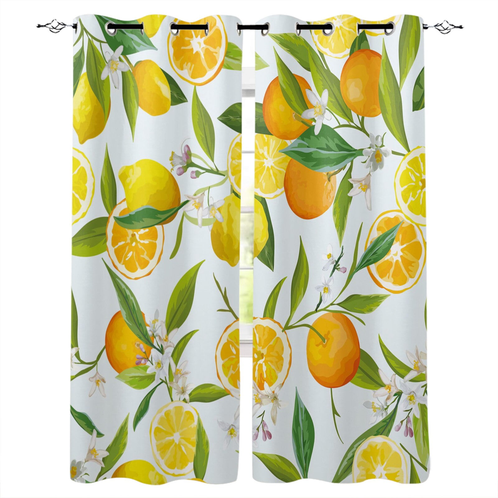 Fruit Lemon Yellow Window Curtains For Living Room Kitchen Bedroom Modern Window Treatments