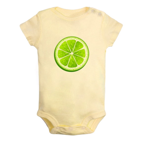 Fruit Lime Image Print Rompers For Babies, Newborn Baby Unisex Bodysuits, Infant Jumpsuits, Toddler 0-24 Months Kids One-Piece Oufits (Yellow, 18-24 Months)