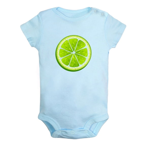 Fruit Lime Image Print Rompers For Babies, Newborn Baby Unisex Bodysuits, Infant Jumpsuits, Toddler 0-24 Months Kids One-Piece Oufits (Blue, 12-18 Months)