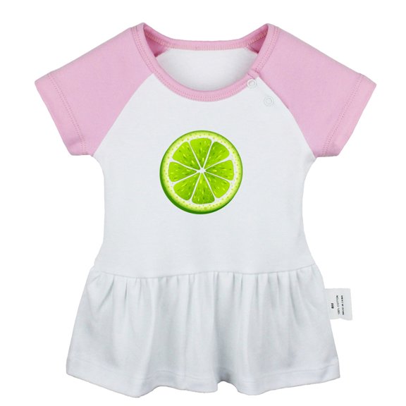 Fruit Lime Pattern Dresses For Baby, Newborn Babies Skirts, Infant Princess Dress, 0-24M Kids Graphic Clothes (Pink Raglan Dresses, 0-6 Months)