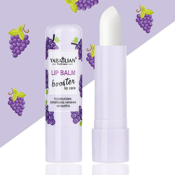 Fruit Lip Balm, Moisturizing Lip Oil, Hydrating Lip Care for Dry Cracked Lips, Spherical Massage Design, Non-Greasy Texture, Sweat-Proof, Easy To Remove Makeup, Portable Size