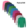 thumbnail image 1 of Fruit of the Loom - HD Cotton Long Sleeve T-Shirt For Women | 5 oz, Multi-Color Assorted Tees, Crew Neck Women’s Bulk T-Shirts, Mixed Color - Pack of 9 Tee, | Size- L, 1 of 5