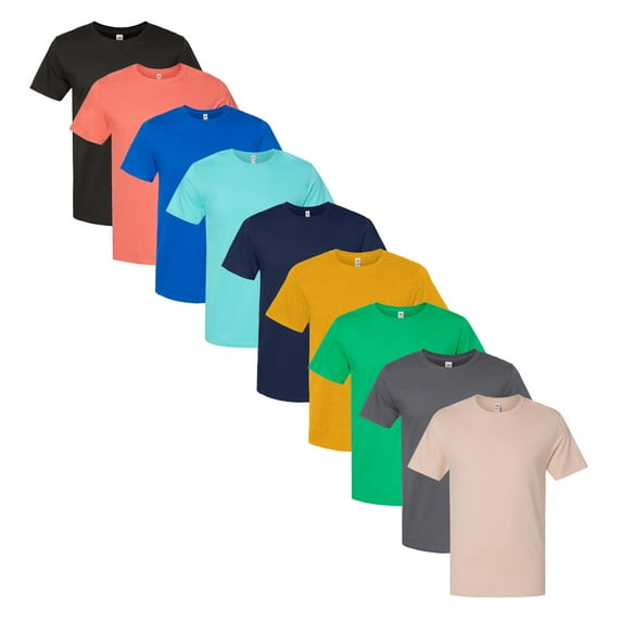 Fruit of the Loom- Iconic Shirt For Men | 4.6 oz, Men's Casual Short Sleeve Crew Neck Tee, Multi-Pack Assorted Tees, Mixed Color Bulk- 9 Pack Tees | Size Large