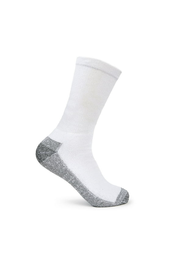 Men's 10-Pack Heavy Duty Work Gear Crew Socks: White, (Shoe Size: 6-12 Sock Size: 10-13) (Responds to Body Temperature, Fully Cushioned Sole, Odor Control, Reinforced Heel & Toe)