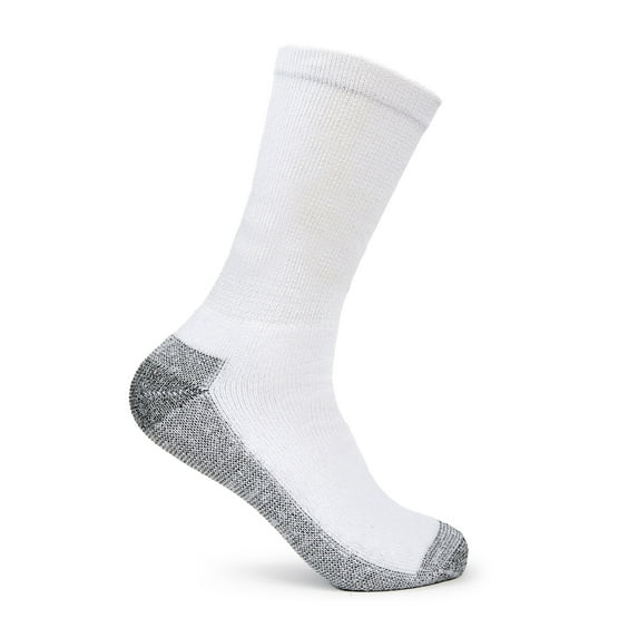 Fruit of the Loom Men's 24-Pack Heavy Duty / Work Gear Crew Socks: Black, BIG & TALL (Shoe Size: 12-14 / Sock Size: 13-15) (Responds to Body Temp, Fully Cushioned, Odor Control, Reinforced Heel & Toe)