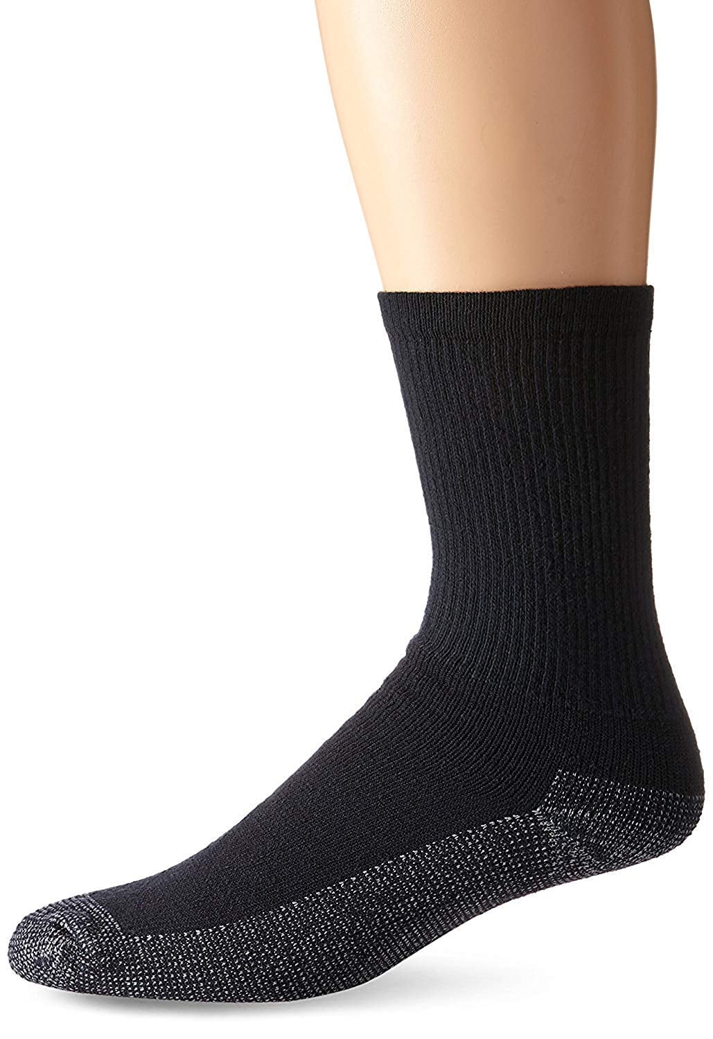 Fruit of the Loom Men's 6-Pack Heavy Duty Work Gear Crew Socks: Black ...