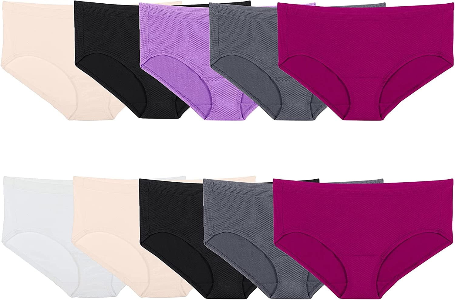 Fruit Of The Loom Mutande Donna In Micro-rete Traspirante - Confezione Da 4, Vita Bassa, 100% Cotone, Taglie Forti - 2