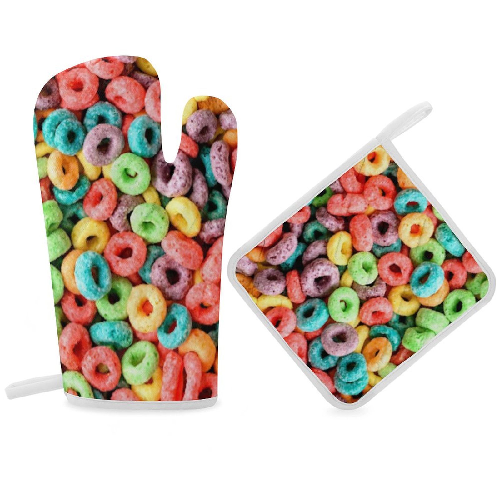 Fruit Loops Oven Gloves And Pots Stand Set Oven Gloves And Pot Racks ...
